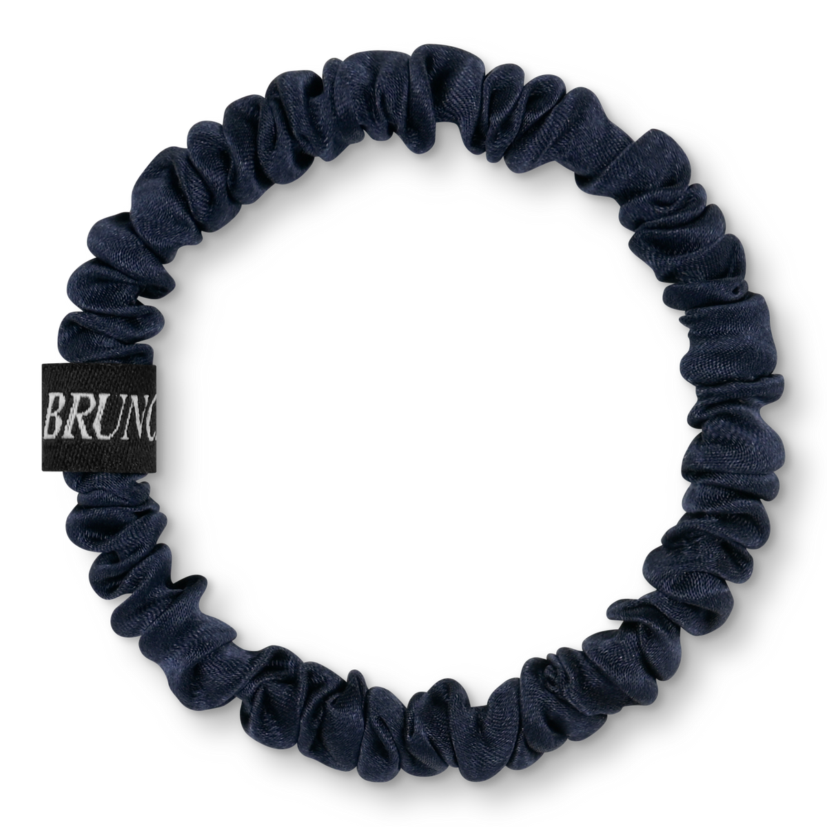 Wunderschöner eleganter Scrunchie BRUNCHIES® aus reiner Seiden Scrunchie in Nachtblau "Midnightblue"