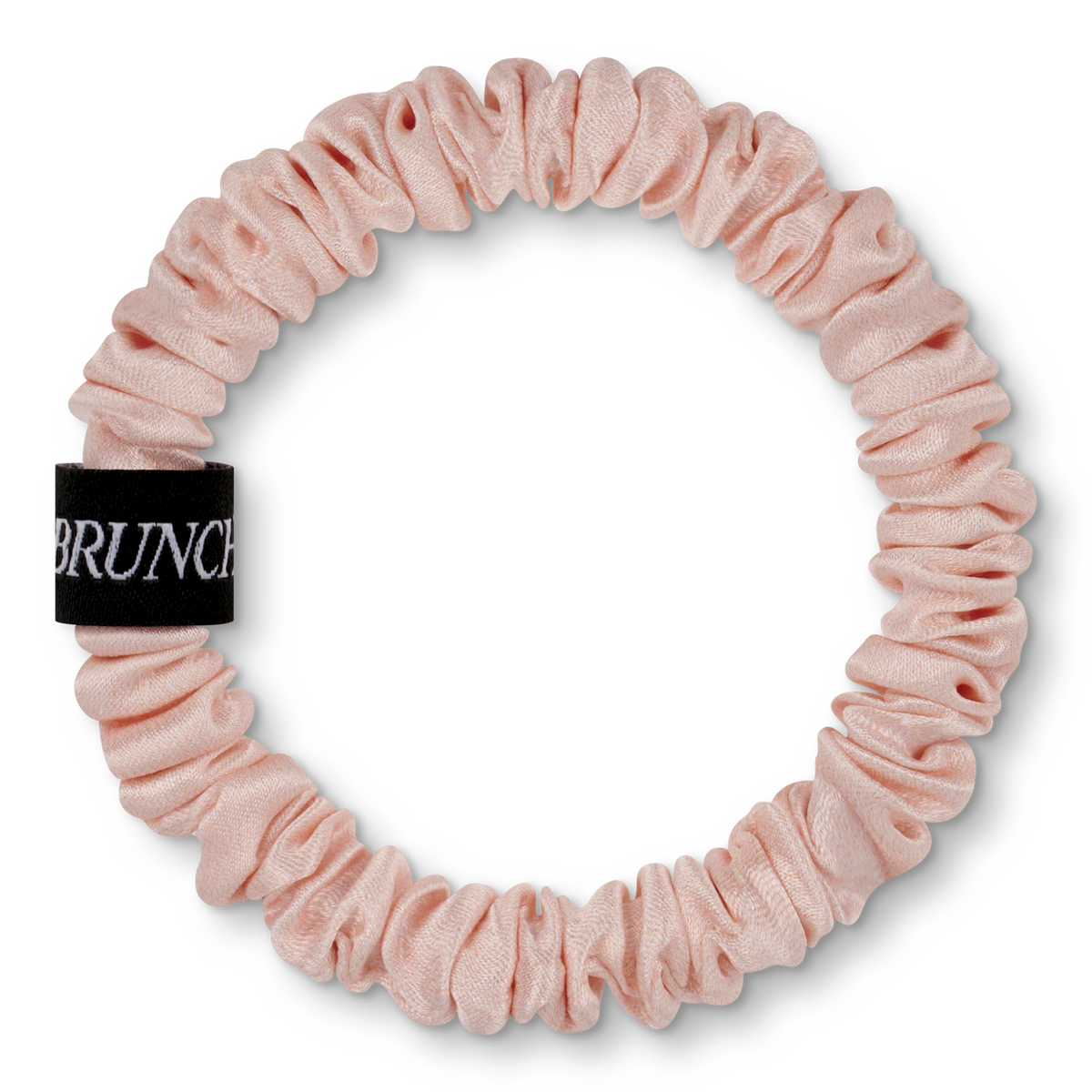 Zarter rosa farbener Brunchie mit Logo Batch von Brunchies.