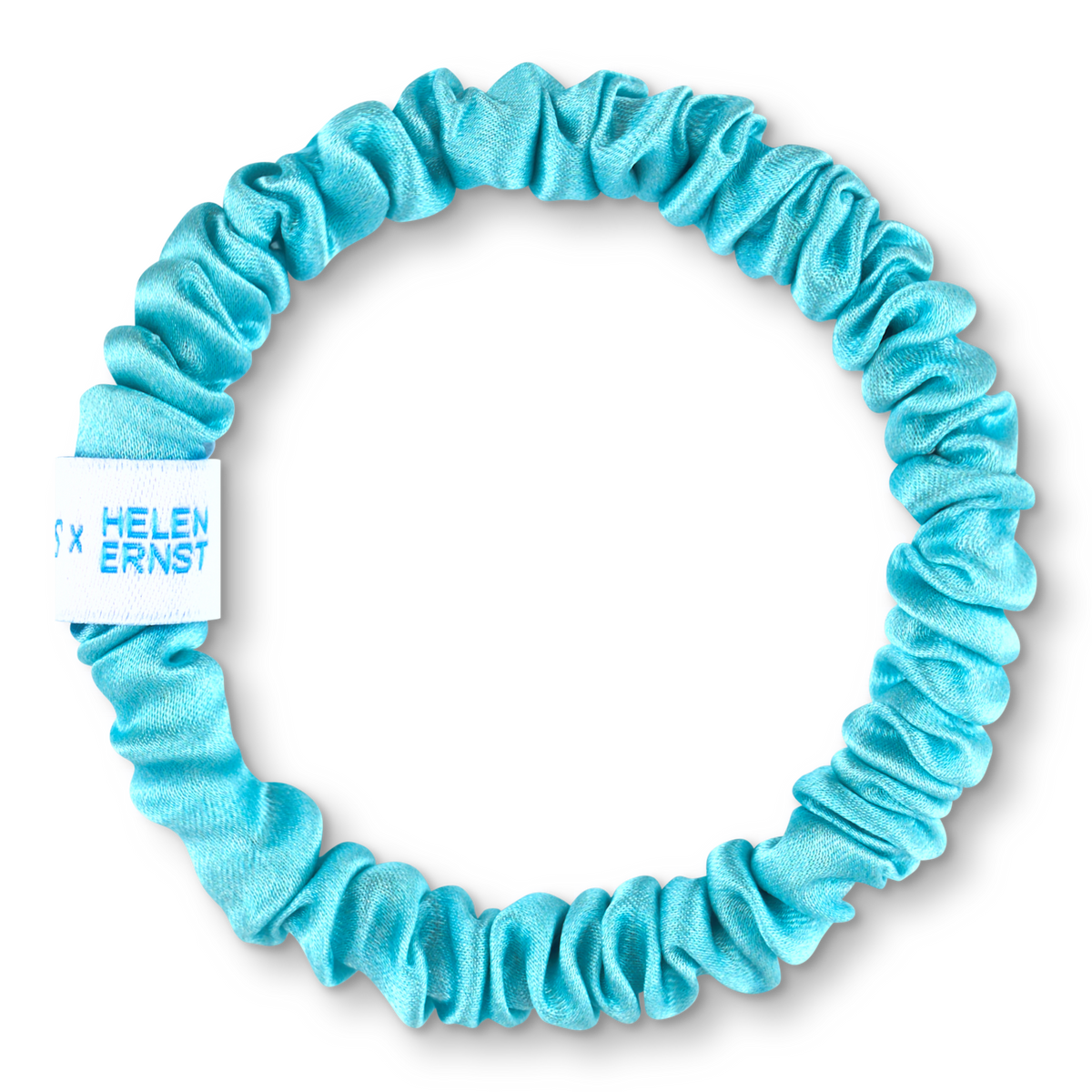 Hellblauer BRUNCHIES® x Helen Ernst Seiden Scrunchie aus 100 % Maulbeerseide.