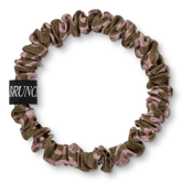 BRUNCHIES®  "Champagner" Seiden Scrunchie für trockene Locken & empfindliche Spitzen mit Champagnerflaschen Print in Braun und Rosa