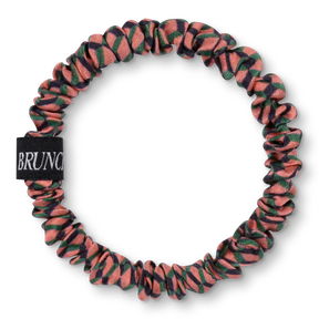 BRUNCHIES® "Rosewood" Seiden Scrunchie mit Karomuster in Pink, Blau und Grün - eleganter Look im Haar und am Handgelenk