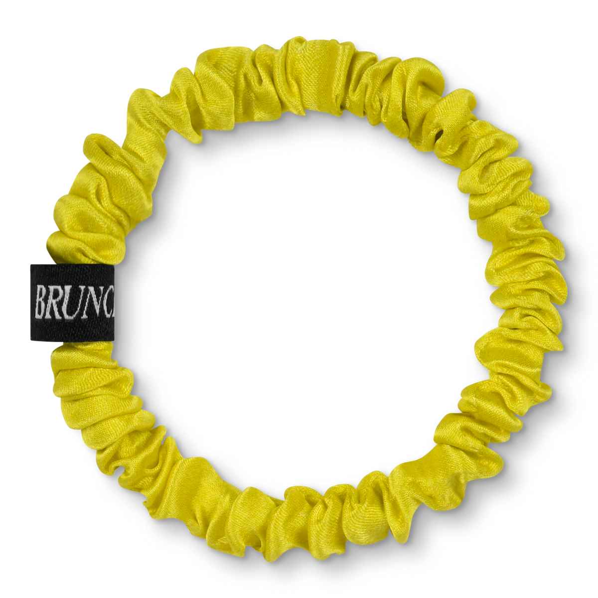 Kein Haarbruch mit BRUNCHIES® Seiden Scrunchie in Gelb "Yellow"
