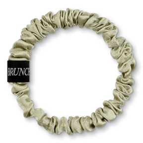 BRUNCHIES® "Snake Edition" Seiden Scrunchie Set aus 3 Haarbändern mitSchlangen Print für weiches Haar in erdigen grünen und braunen Tönen