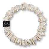 BRUNCHIES® "No Pain" Seiden Scrunchie - haarschonender Haargummi für Zopf & Dutt in einem wunderschönen Weißton