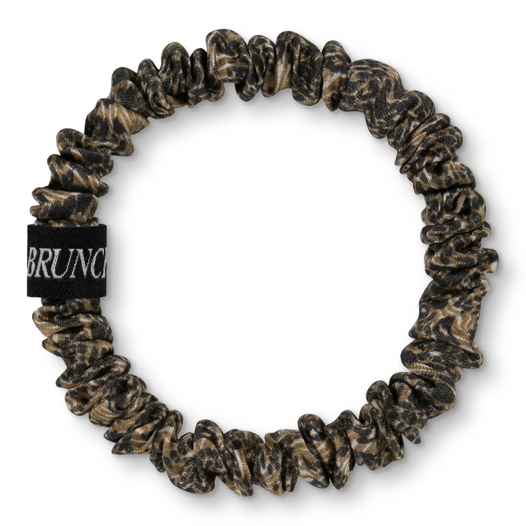 BRUNCHIES® "Leo II" Seiden Scrunchie - luxeriöses Haarband mit Leo & Zebra Print in erdigen Tönen