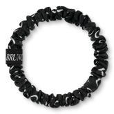 BRUNCHIES® "Human Design Schwarz" Seiden Scrunchie für Spiritualität mit Mond und Sternen in schwarz und weiß