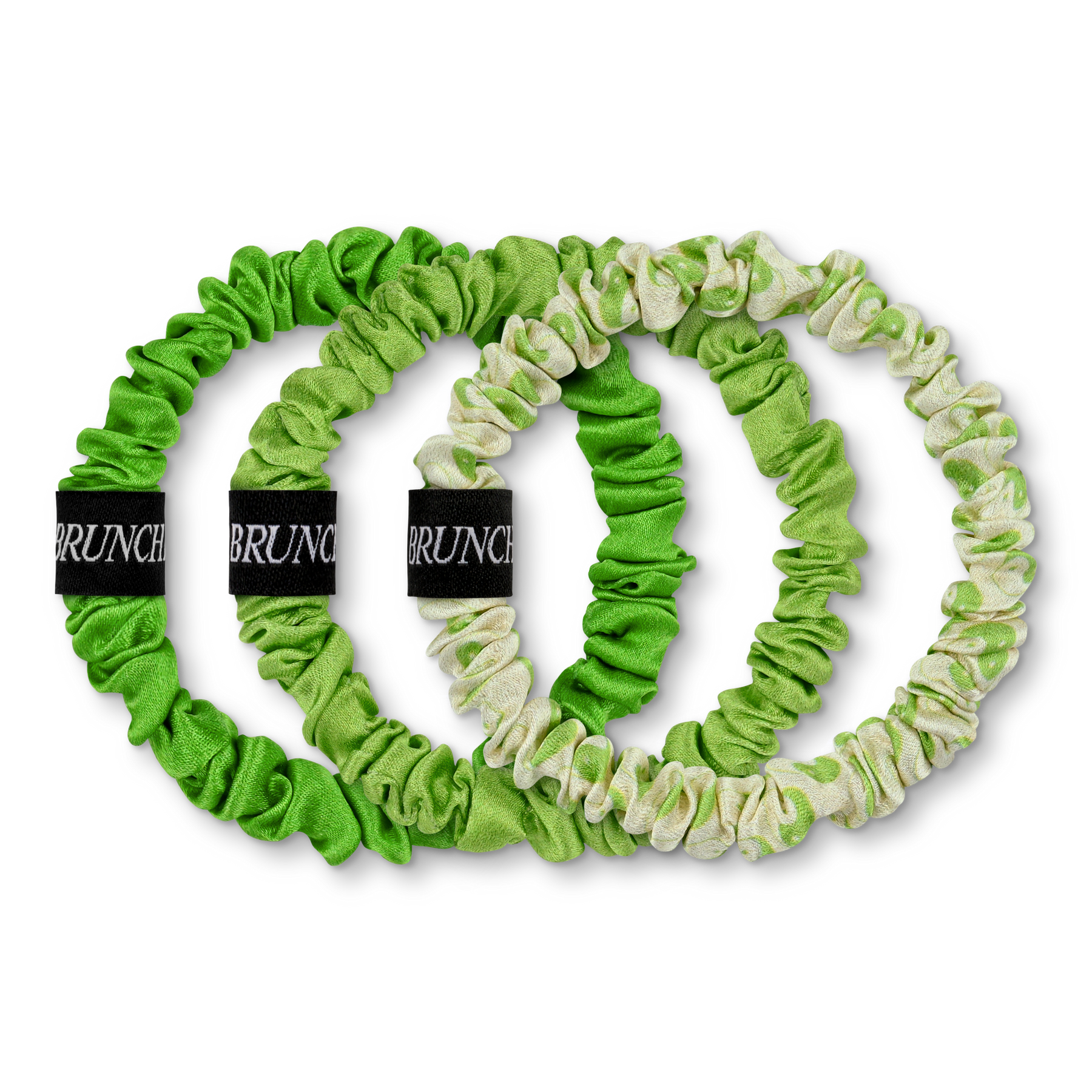 Brunchie set made of 100% mulberry silk "Matcha Edition"
