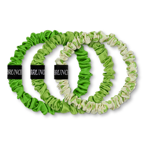 Brunchie set made of 100% mulberry silk "Matcha Edition"