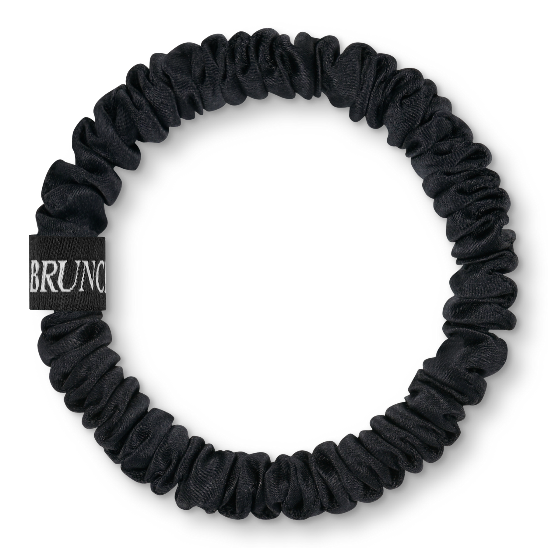 BRUNCHIES® "Black" Seiden Scrunchie für Locken und alle anderen Haartypen – schützend vor Austrocknung in schwarz
