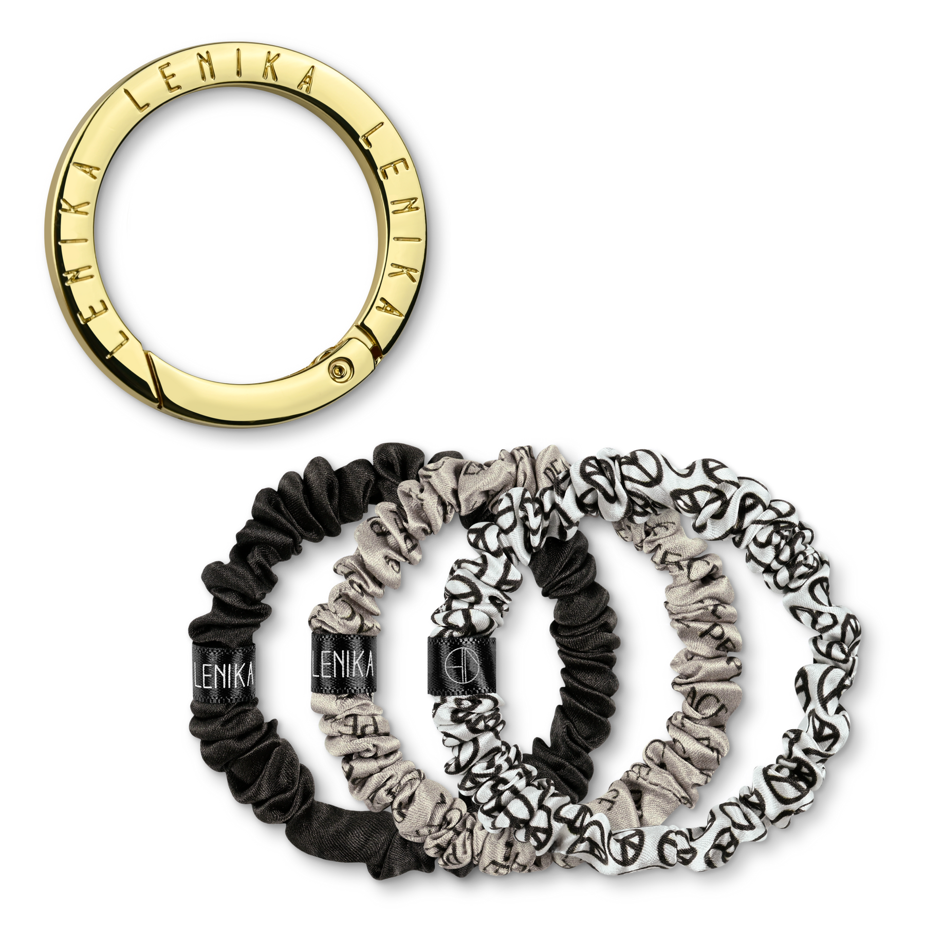 Scrunchie Set bestehend aus Wunsch-Edition & 1 Clip in Gold