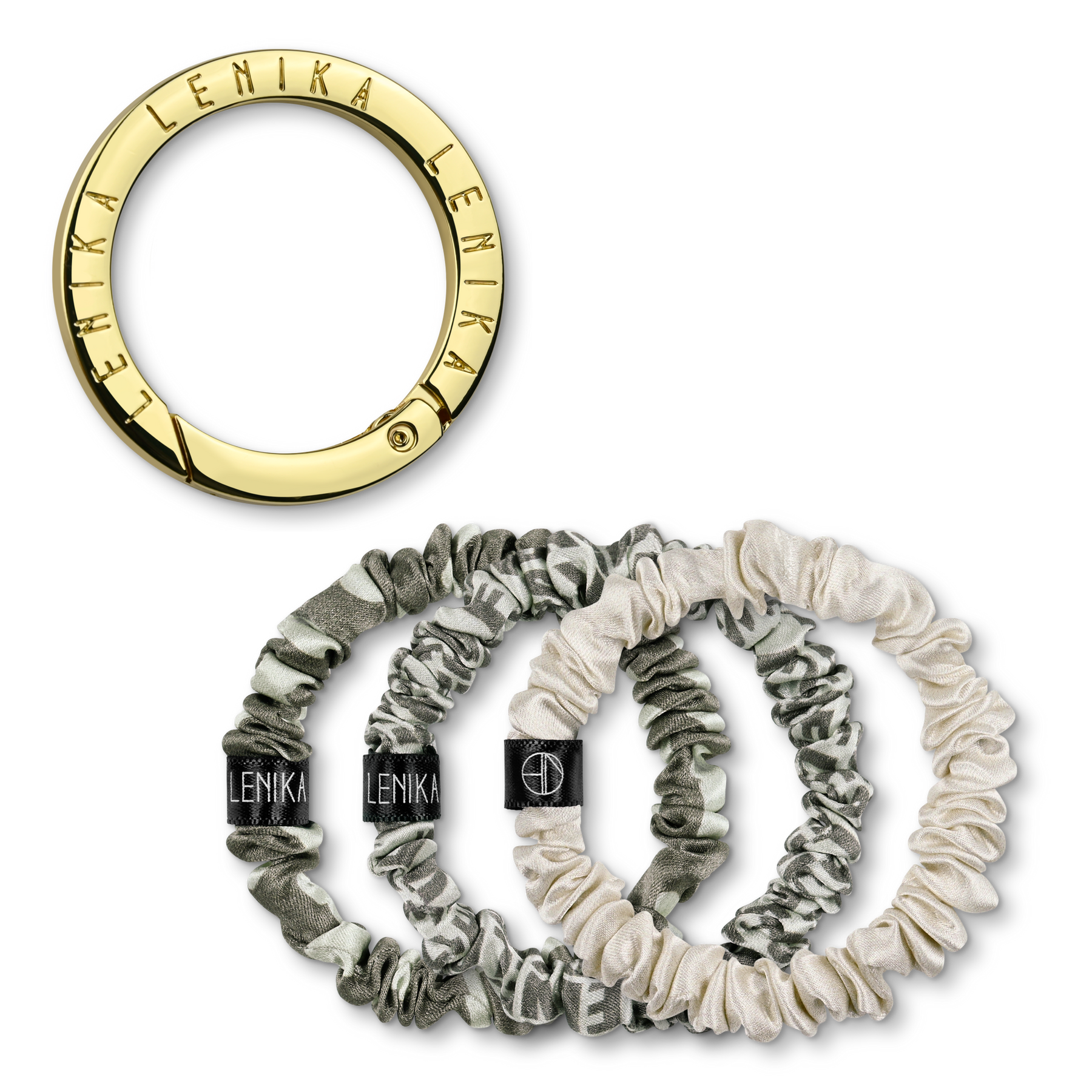 Scrunchie Set bestehend aus Wunsch-Edition & 1 Clip in Gold