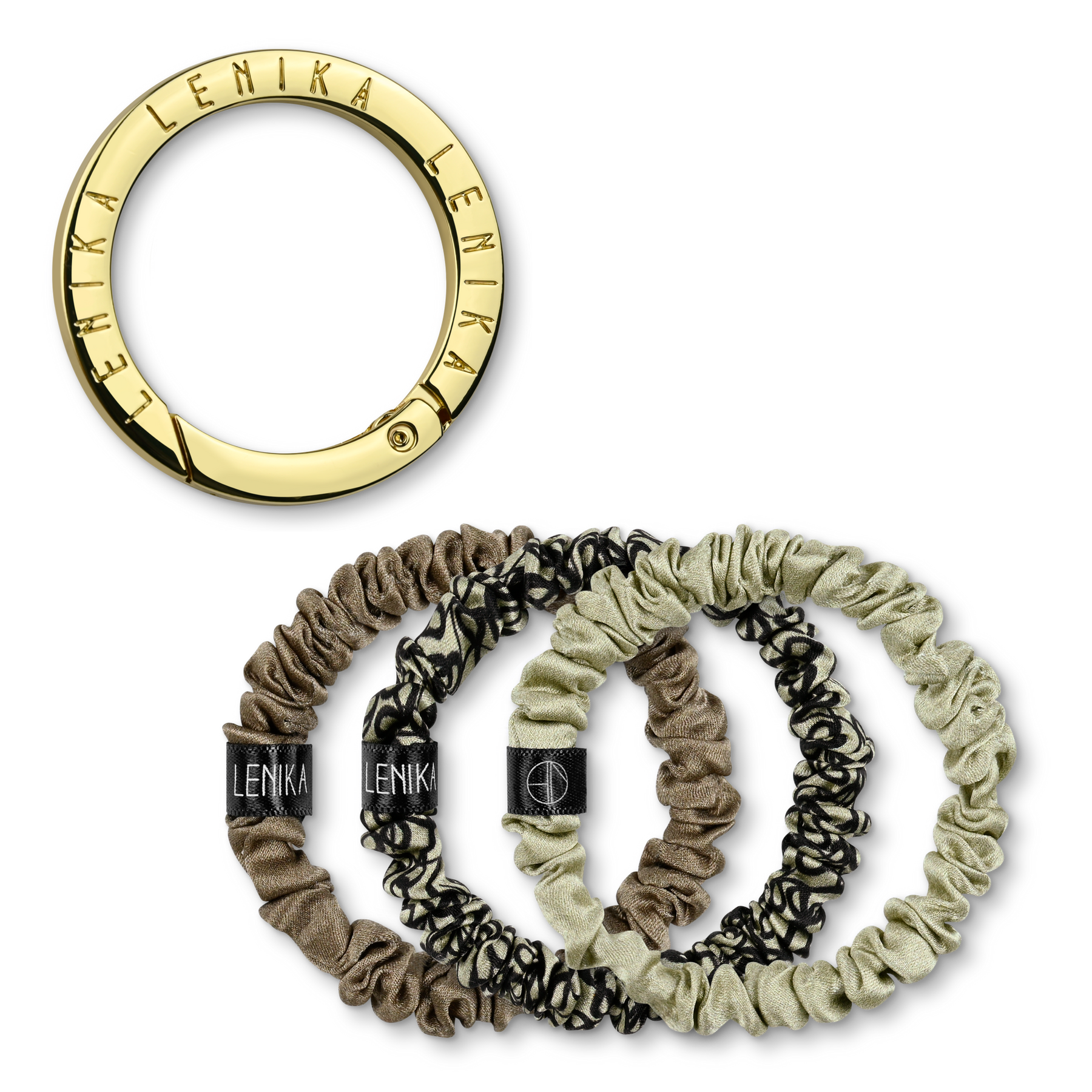 Scrunchie Set bestehend aus Wunsch-Edition & 1 Clip in Gold