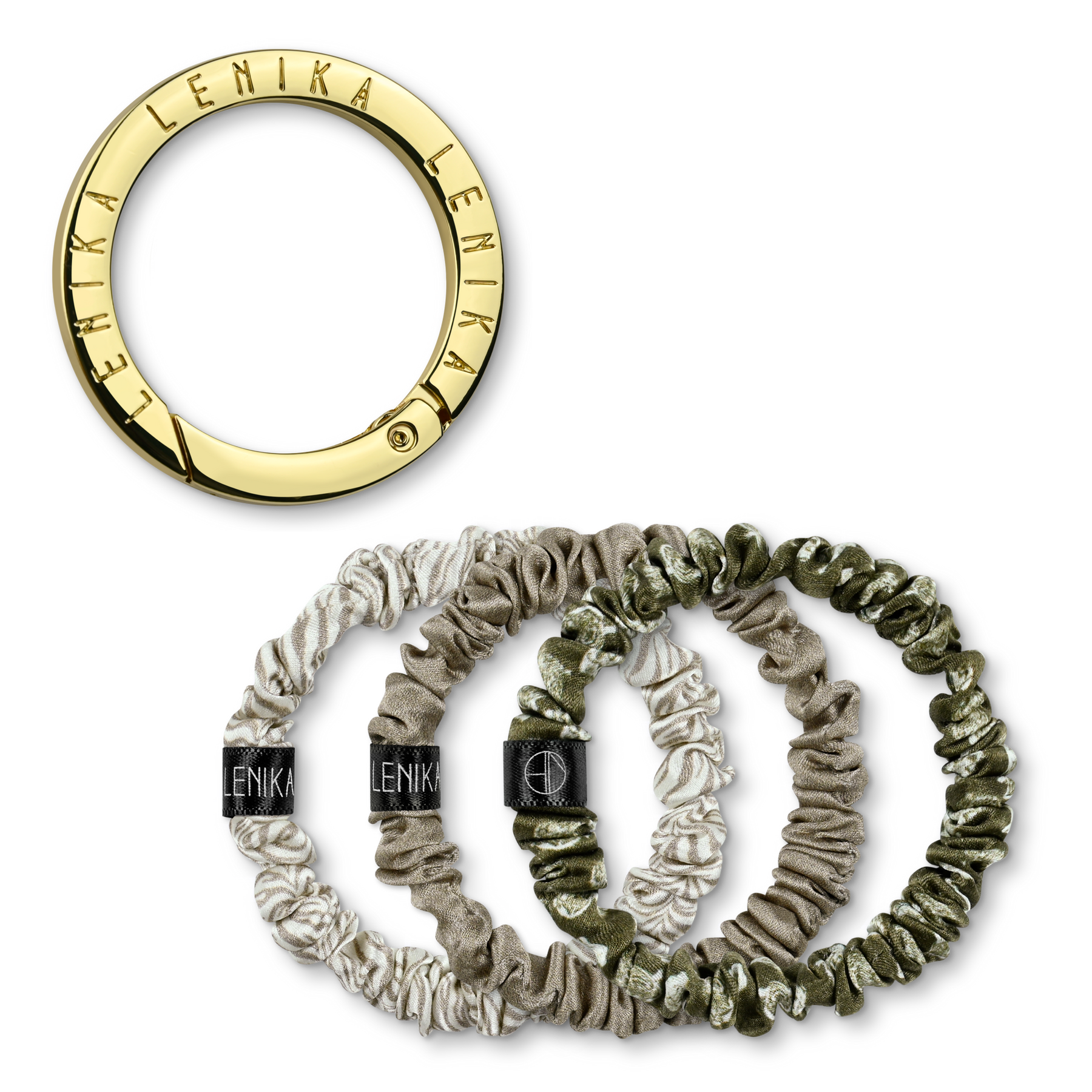 Scrunchie Set bestehend aus Wunsch-Edition & 1 Clip in Gold