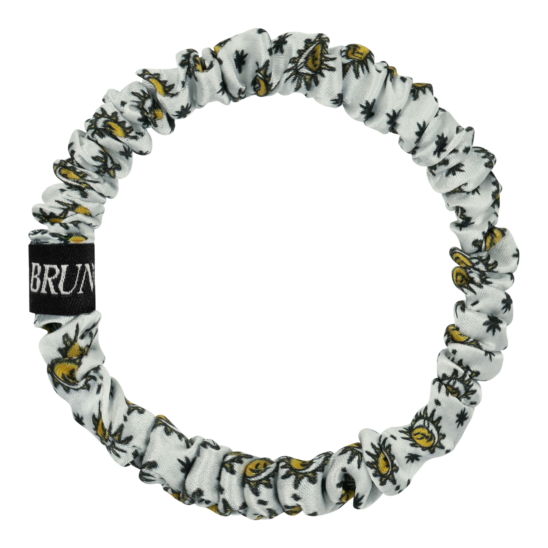 BRUNCHIES® "Sunflow" Seiden Scrunchie für Yoga, Flow & gesunde Haare mit Sonnen-Print