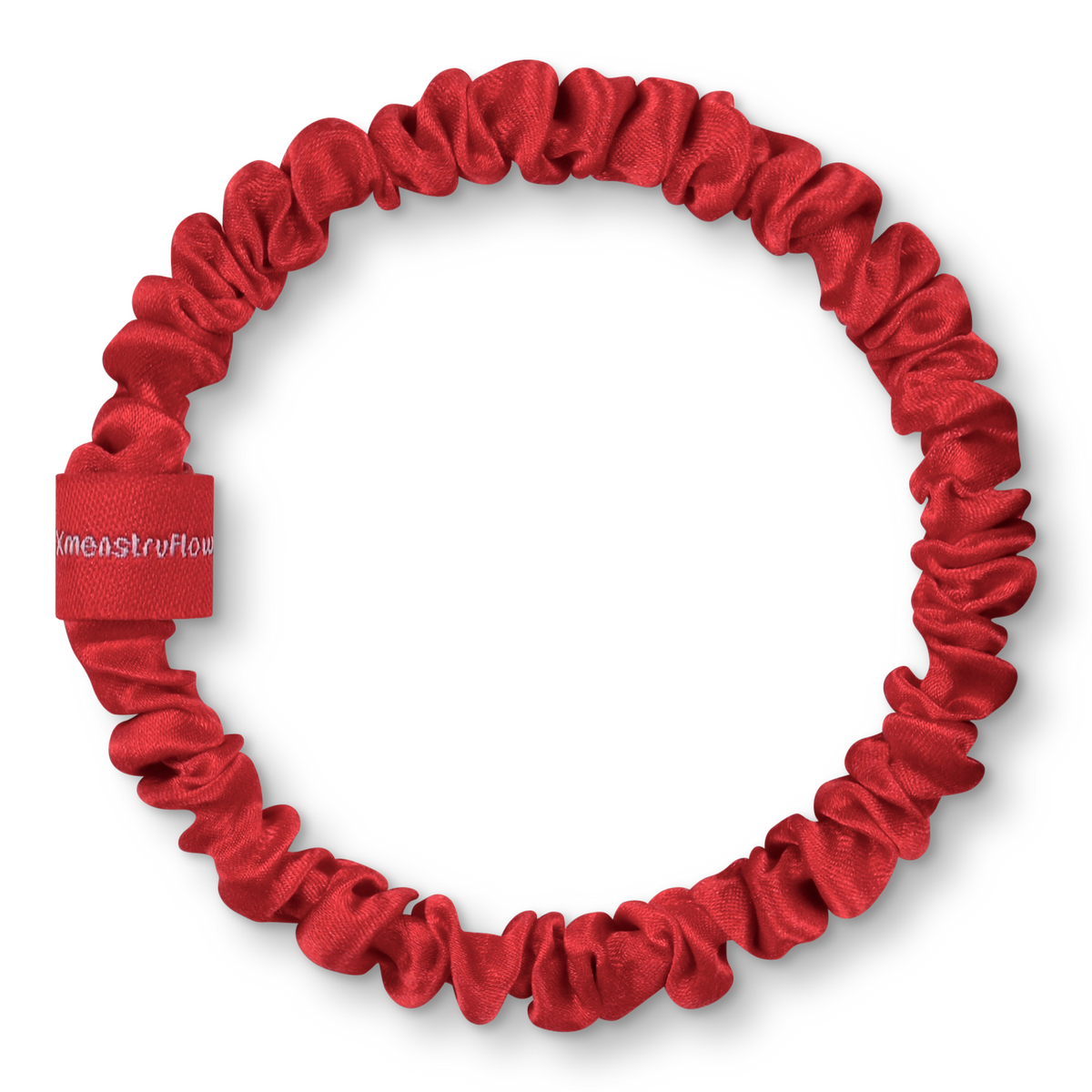 BRUNCHIES® x menstruflow RED Seiden Scrunchie aus 100 % Maulbeerseide.