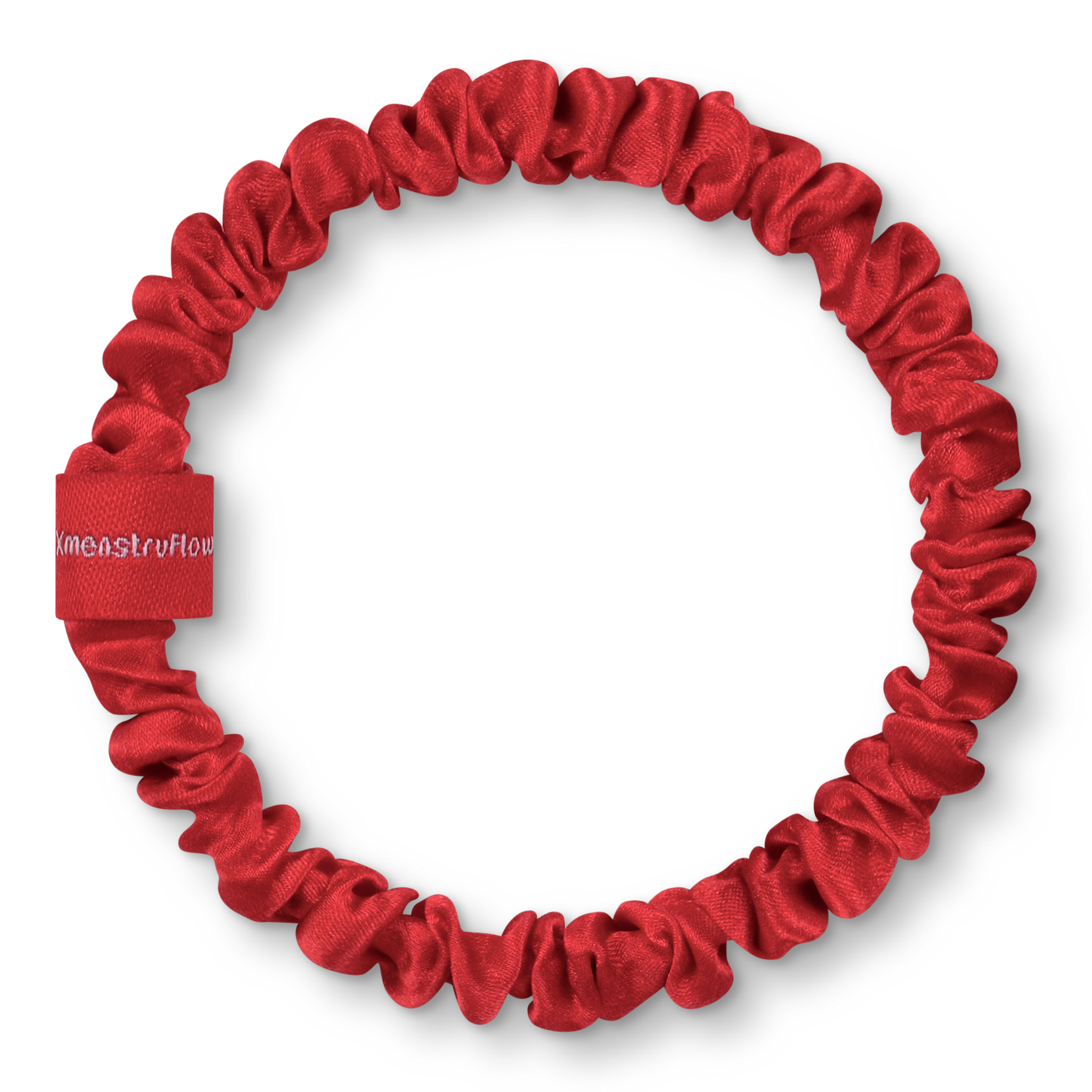 BRUNCHIES® x menstruflow RED Seiden Scrunchie aus 100 % Maulbeerseide.