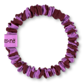 BRUNCHIES® x NÖ Lila Checked Seiden Scrunchie aus 100 % Maulbeerseide.