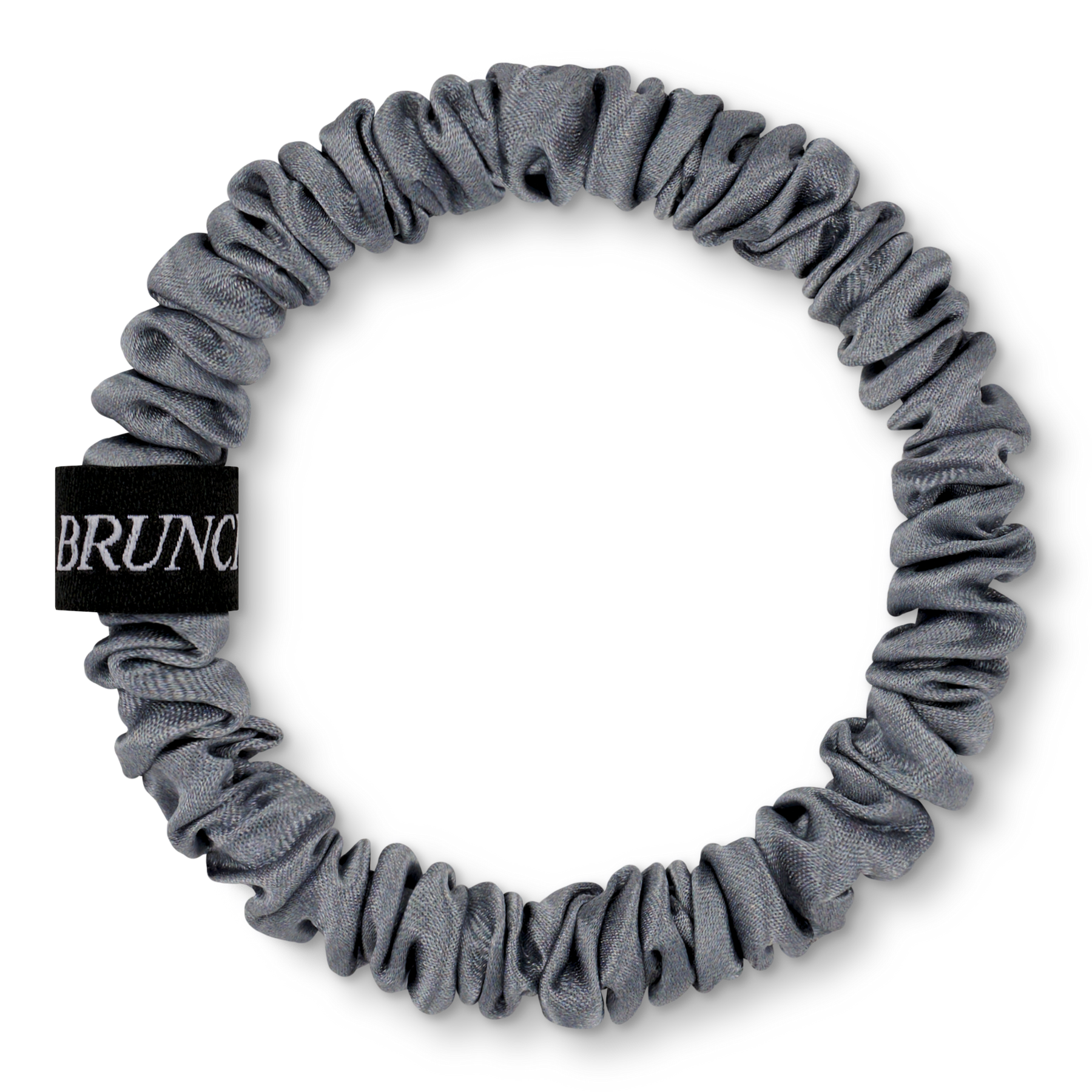 BRUNCHIES® Warm Grey Fog Seiden Haargummi aus 100 % Mulberry-Seide in warmem Grau